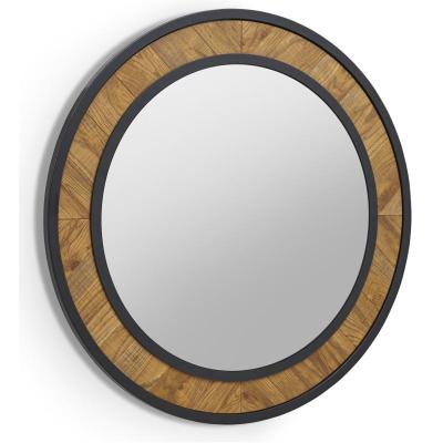Bohemia Rustic Oak Round Mirror
